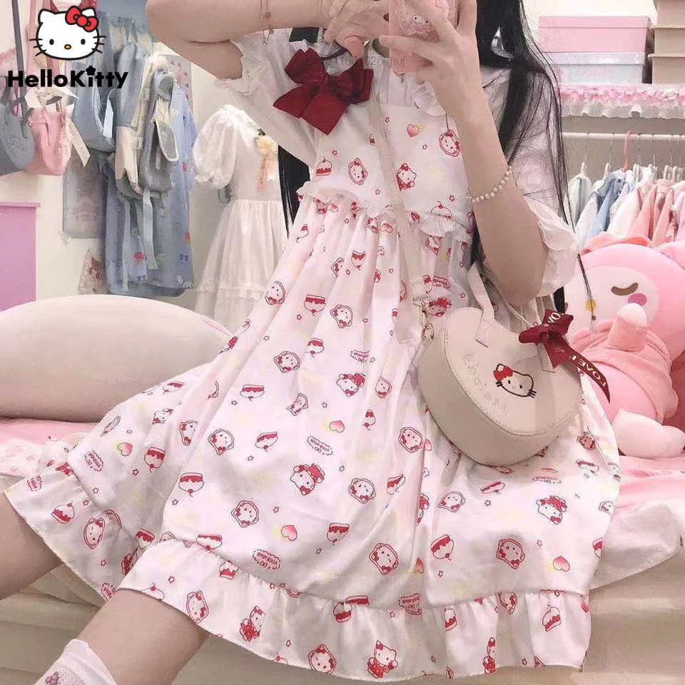 Compre Vintage lolita vestido de festa feminino casual manga longa elegante  y2k mini vestido kawaii roupas uma peça vestido coreano 2022 primavera